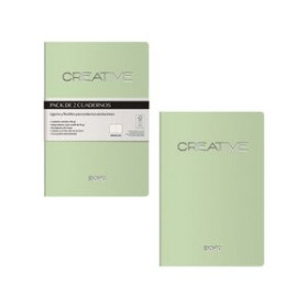 Cuadernos de notas CUADERNO DOHE CREATIVE A6 40h 90gr. LISO VERDE PACK de 2