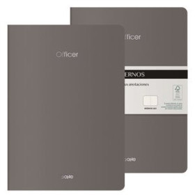 Cuadernos de notas CUADERNO DOHE OFFICER A4 40h 90gr. LISO GRIS PACK de 2