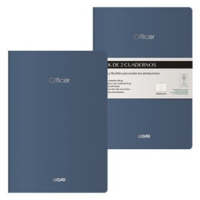Cuadernos de notas CUADERNO DOHE OFFICER A5 40h 90gr. LISO AZUL NOCHE PACK de 2