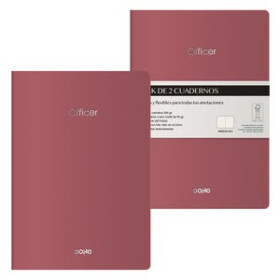 Cuadernos de notas CUADERNO DOHE OFFICER A5 40h 90gr. LISO BURDEOS PACK de 2