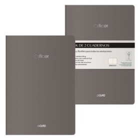 Cuadernos de notas CUADERNO DOHE OFFICER A5 40h 90gr. LISO GRIS PACK de 2