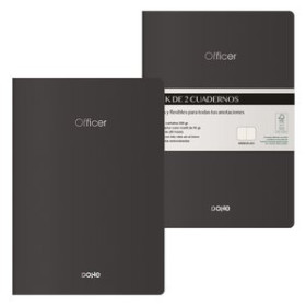 Cuadernos de notas CUADERNO DOHE OFFICER A5 40h 90gr. LISO NEGRO PACK de 2