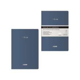 Cuadernos de notas CUADERNO DOHE OFFICER A6 40h 90gr. LISO AZUL NOCHE PACK de 2