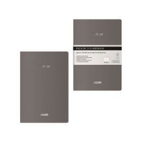 Cuadernos de notas CUADERNO DOHE OFFICER A6 40h 90gr. LISO GRIS PACK de 2