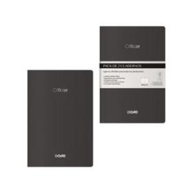 Cuadernos de notas CUADERNO DOHE OFFICER A6 40h 90gr. LISO NEGRO PACK de 2