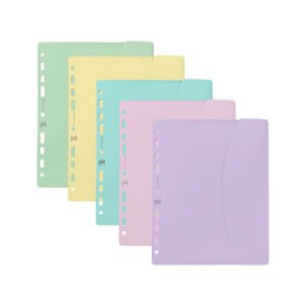 Dosieres sobre y bolsas cremallera DOSIER SOBRE OXFORD LIVE&GO PP VELCRO A5+ MULTITALADRO SURTIDO PASTEL (5 colores)