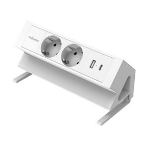 Alimentación ENCHUFE ADAPTADOR FELLOWES SOBREMESA 2 SALIDAS 2 USB (1C + 1A) BLANCO