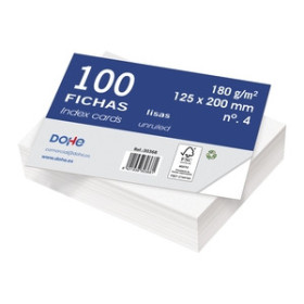 Fichas rayadas FICHAS DOHE LISAS 125x200mm (Nº4) paquete de 100