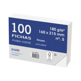 Fichas rayadas FICHAS DOHE LISAS 160x215mm (Nº5) paquete de 100