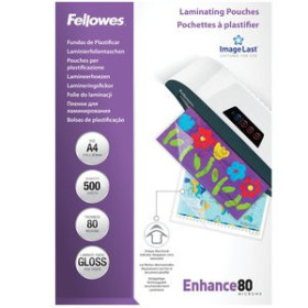 Fundas de plastificación térmica FUNDA PLASTIFICAR FELLOWES BRILLO 216x303 (A4) 80µ PAQUETE de 500 (Formato Ahorro)
