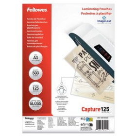 Fundas de plastificación térmica FUNDA PLASTIFICAR FELLOWES BRILLO 303x426 (A3) 125µ PAQUETE de 500 (Formato Ahorro)