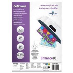 Fundas de plastificación térmica FUNDA PLASTIFICAR FELLOWES BRILLO 303x426 (A3) 80µ PAQUETE de 500 (Formato Ahorro)