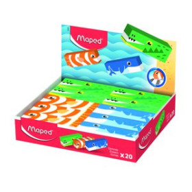 Portagomas GOMA de BORRAR MAPED ANIMAL EXPOSITOR de 20