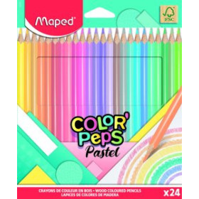 Lápices de colores LAPICES de COLORES MAPED COLORPEPS PASTEL estuche de 24