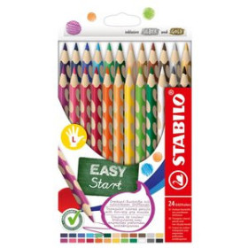 Lápices de colores LAPICES de COLORES STABILO EASY COLORS para ZURDO estuche de 24 con AFILALAPIZ