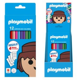 Lápices de colores LAPICES de COLORESDOHE PLAYMOBIL CAJA de 12