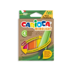 Marcadores flúor (tinta y gel) MARCADOR FLUOR CARIOCA MEMOLIGHT ECO ESTUCHE de 4