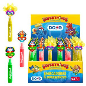 Marcadores flúor (tinta y gel) MARCADOR FLUOR DOHE SUPERTHINGS SURTIDO EXPOSITOR de 24