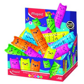 Marcadores flúor (tinta y gel) MARCADOR FLUOR MAPED KAWAI MINI SURTIDO EXPOSITOR DE 48