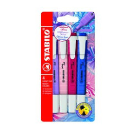 Marcadores flúor (tinta y gel) MARCADOR FLUOR STABILO SWING COOL 275  WILDFLOWERS ESTUCHE de 4