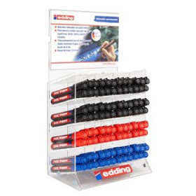Marcadores permanentes MARCADOR PERMANENTE EDDING 300 CONICO COLORES BASICOS EXPOSITOR de 96