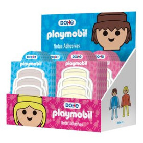 Notas adhesivas reposicionables NOTAS ADHESIVAS DOHE PLAYMOBIL 70x70 25h SURTIDO EXPOSITOR de 24