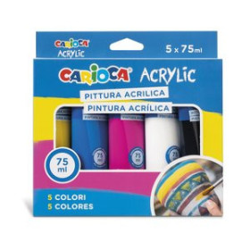 Pinturas acrílicas PINTURA ACRILICA CARIOCA 75 ml (tubo) COL. PRIMARIOS ESTUCHE de 5