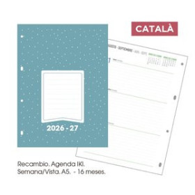 Recambios para agendas RECAMBIO AGENDA ANUAL (2026-27) SENFORT CATALAN 16 MESES IKI 155x210 S/V
