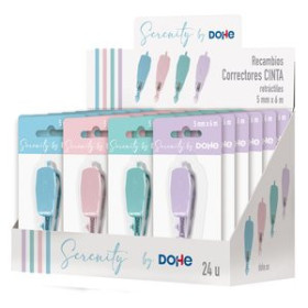 Correctores en cinta RECAMBIO CORRECTOR CINTA DOHE SERENITY 5 mm x 6 m SURTIDO EXPOSITOR DE 24