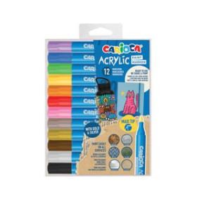 Rotuladores acrilicos ROTULADOR ACRILICO CARIOCA PAINT MARKER PUNTA MAXI CAJA de 12