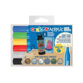 Rotuladores acrilicos ROTULADOR ACRILICO CARIOCA PAINT MARKER PUNTA MAXI CAJA de 6