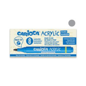 Rotuladores acrilicos ROTULADOR ACRILICO CARIOCA PAINT MARKER PUNTA MAXI PLATA