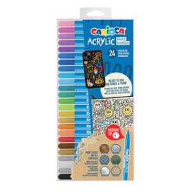 Rotuladores acrilicos ROTULADOR ACRILICO CARIOCA PAINT MARKER PUNTA MEDIA CAJA de 24