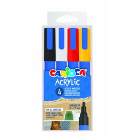 Rotuladores acrilicos ROTULADOR ACRILICO CARIOCA PAINT MARKER PUNTA MEDIA CAJA de 4