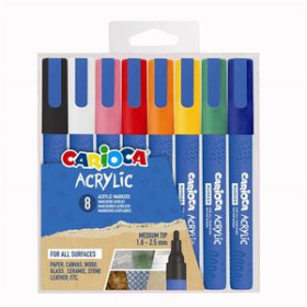 Rotuladores acrilicos ROTULADOR ACRILICO CARIOCA PAINT MARKER PUNTA MEDIA CAJA de 8