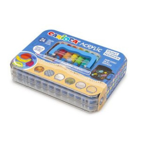 Rotuladores acrilicos ROTULADOR ACRILICO CARIOCA PAINT MARKER PUNTA PINCEL CAJA PREMIUM de 24