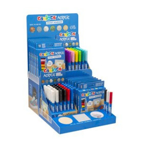 Rotuladores acrilicos ROTULADOR ACRILICO CARIOCA PAINT MARKER PUNTA PINCEL EXPOSITOR de 90