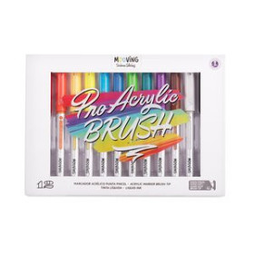 Rotuladores acrilicos ROTULADOR ACRILICO MOOVING PUNTA PINCEL ESTUCHE de 12