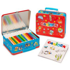 Rotuladores de colores ROTULADOR FIBRA CARIOCA COLOR KIT CAJA METALICA de 100