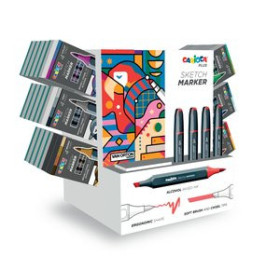 Rotuladores de doble punta ROTULADOR FIBRA CARIOCA PLUS SKETCH MARKER DOBLE PUNTA EXPOSITOR de 36 (6. col.)
