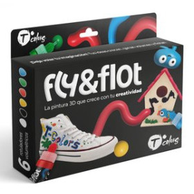Pinturas acrílicas ROTULADOR VOLUMETRICO 3D TCOLORS FLY&FLOT 25 ml SURTIDO CAJA de 6 (Blanco