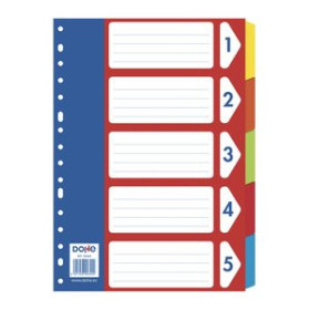 Separadores PP y PVC SEPARADORES DOHE CARTON COLORES A4 5 pestañas 16 taladros