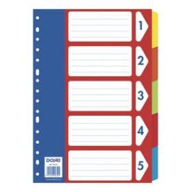 Separadores PP y PVC SEPARADORES DOHE CARTON COLORES Fº 5 pestañas 16 taladros