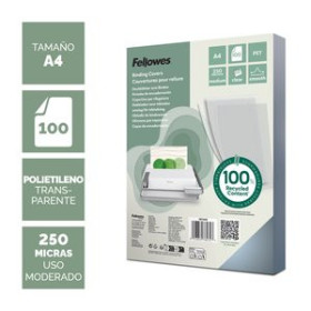 Tapas de PVC TAPA de ENCUADERNAR FELLOWES A4 250µ POLIETILENO (100% RECICLADO) CRISTAL CAJA de 100