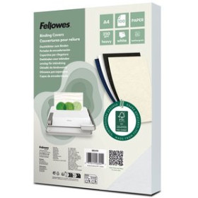 Tapas de PVC TAPA de ENCUADERNAR FELLOWES A4 250g DELTA CUERO (100% RECICLABLE) BLANCO CAJA de 100