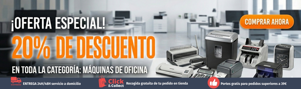 Promoción 20% en máquinas de oficina